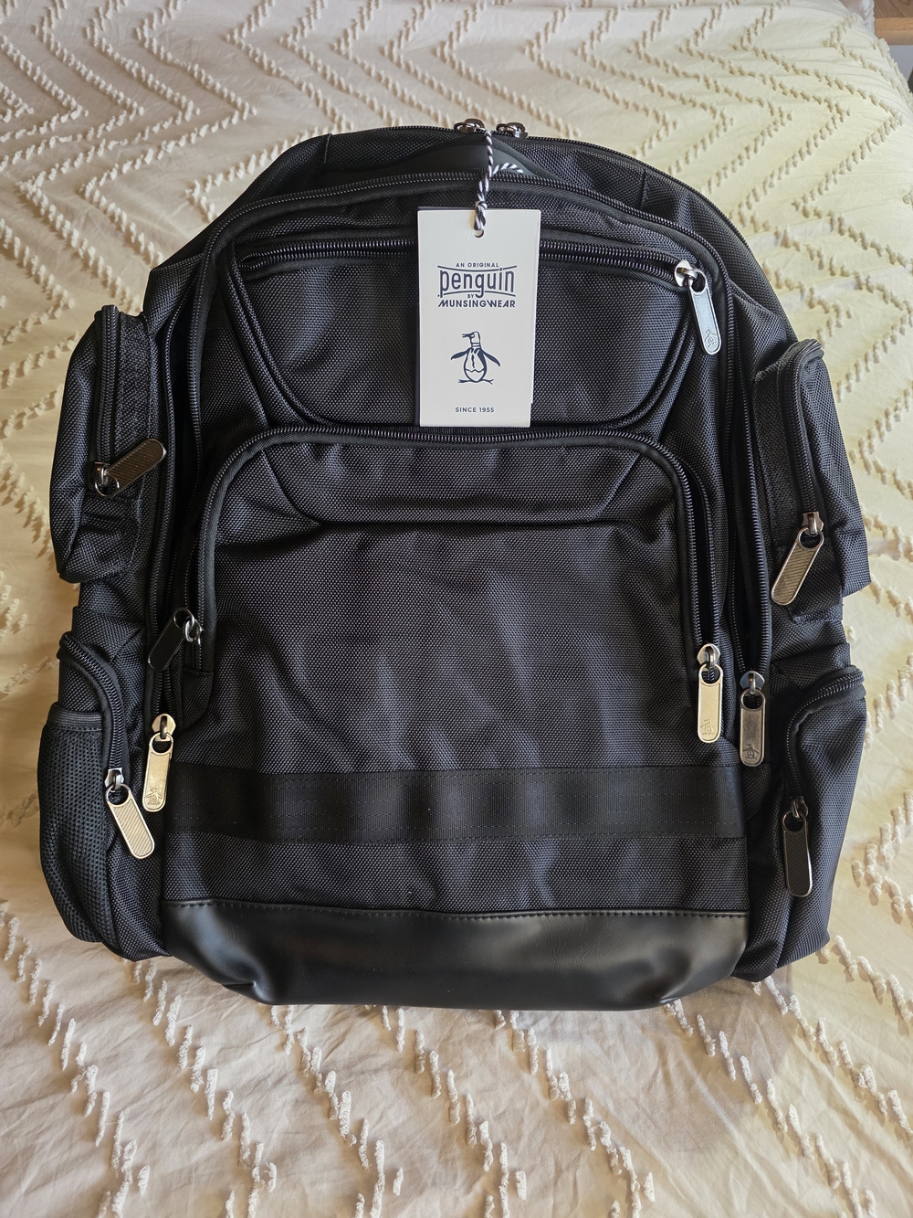 NWT Original Penguin Black Men's Backpack And Travel Bag